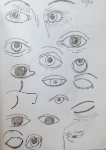 Eyes in pencil
